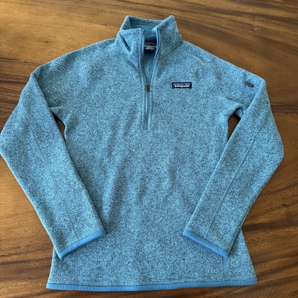 Patagonia Blue Better Quarter-Zip Knit Soft Sweater Size XS